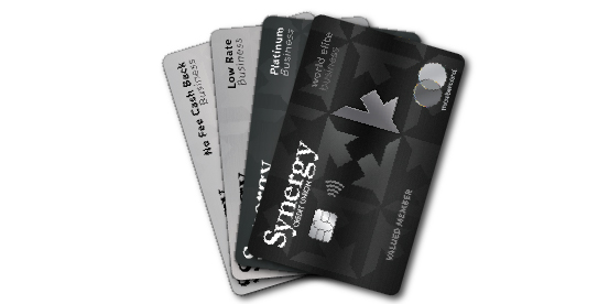 Sample of Synergy CU Collabria business credit cards